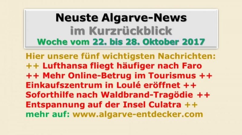 Algarve-News für die KW 43 vom 22. bis 28. Oktober 2017