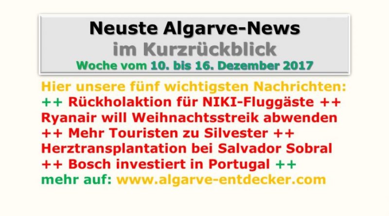 Algarve-News für KW 50 vom 10. bis 16. Dezember 2017